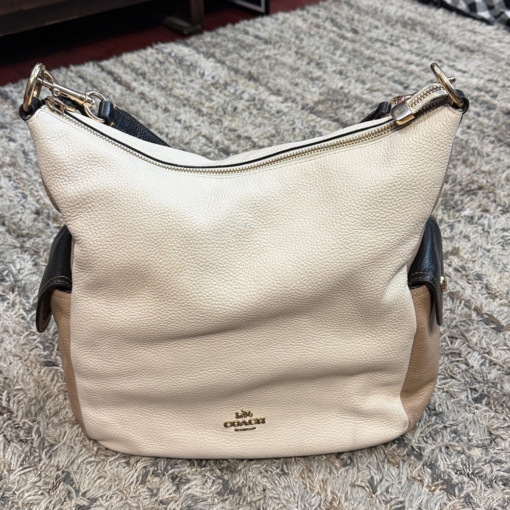 Coach Black Tan cream Leather Bag - Picture 12 of 13